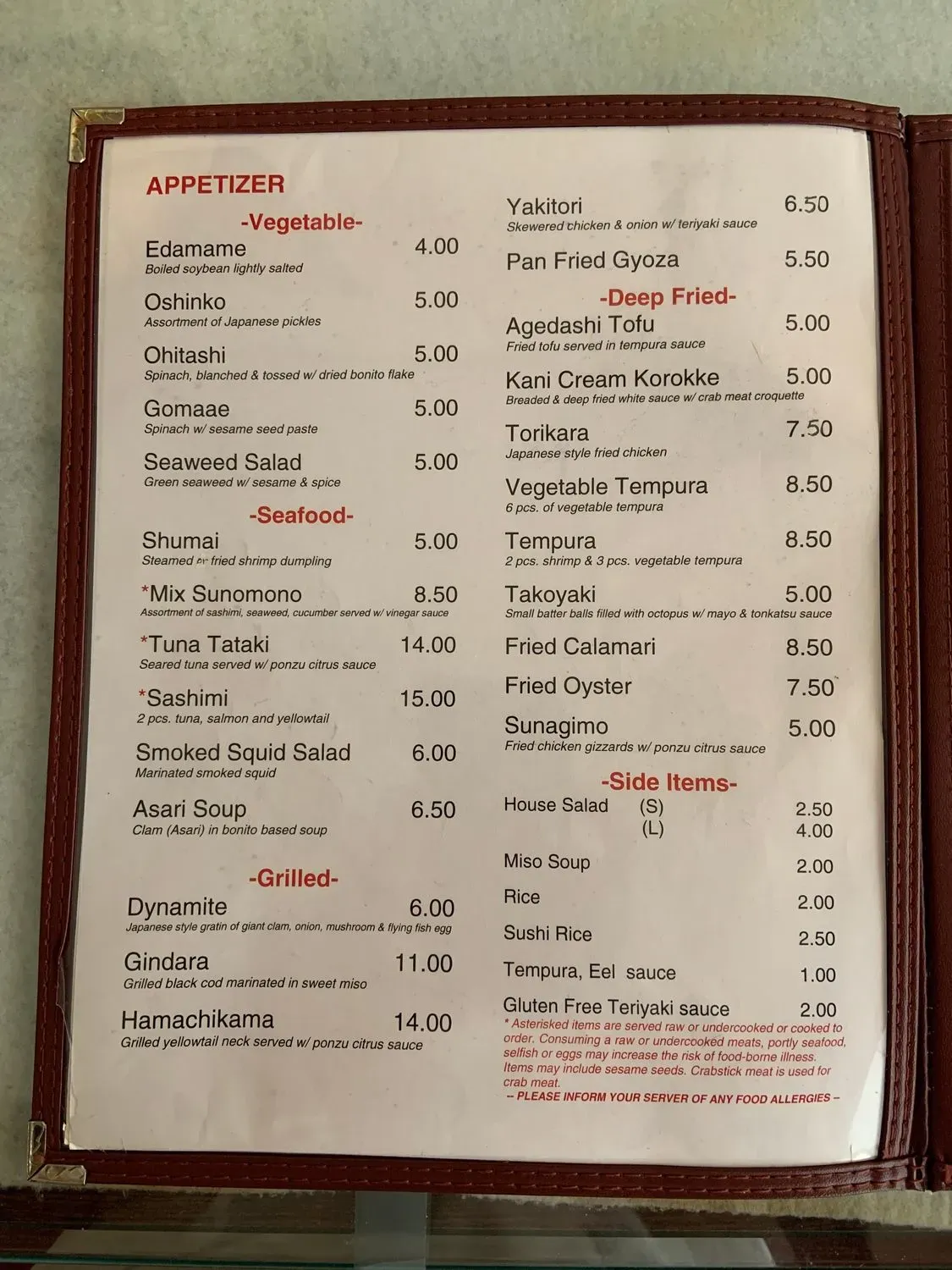 Menu 1