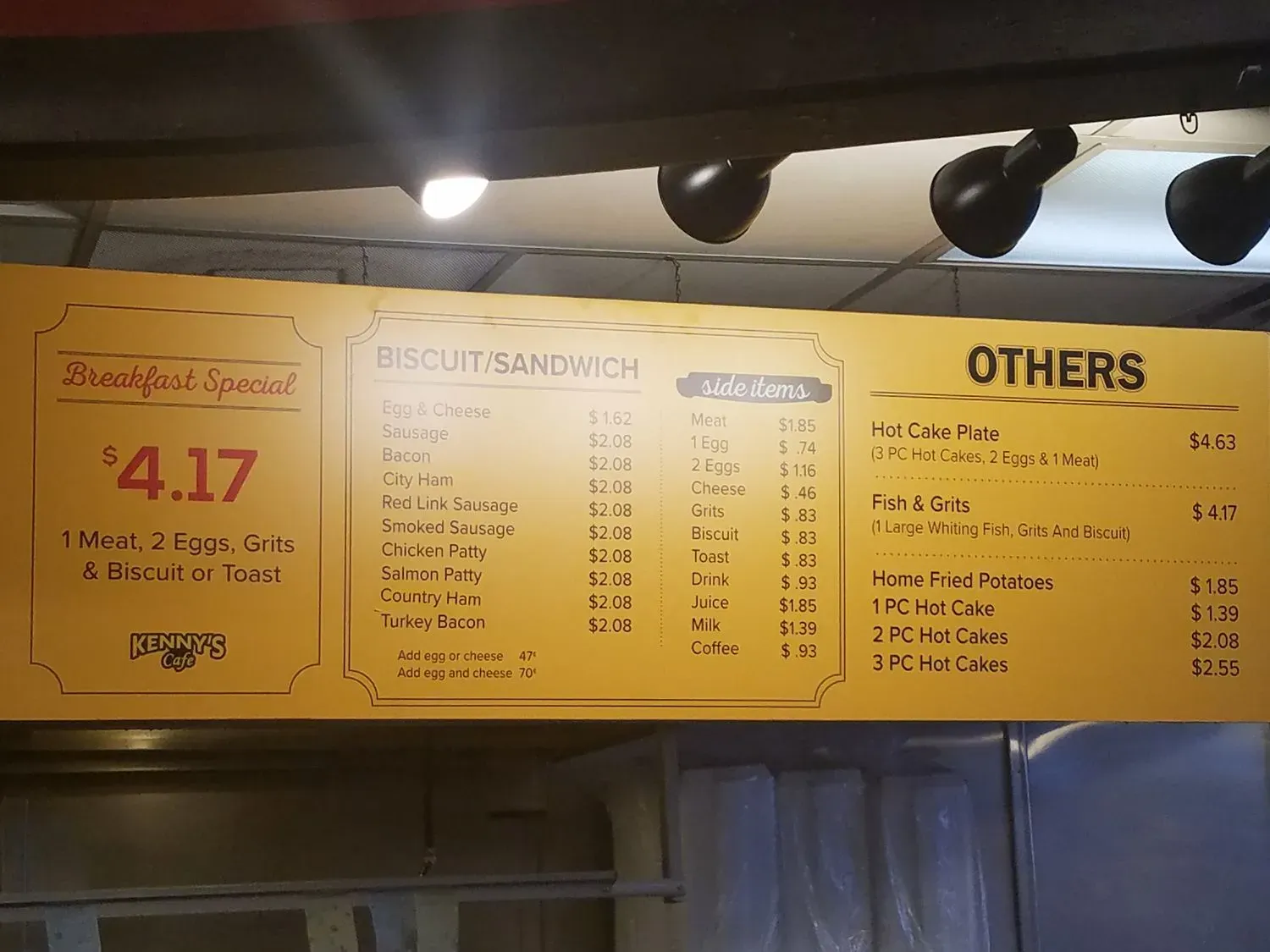 Kenny's Cafe Menu - Updated November 2025