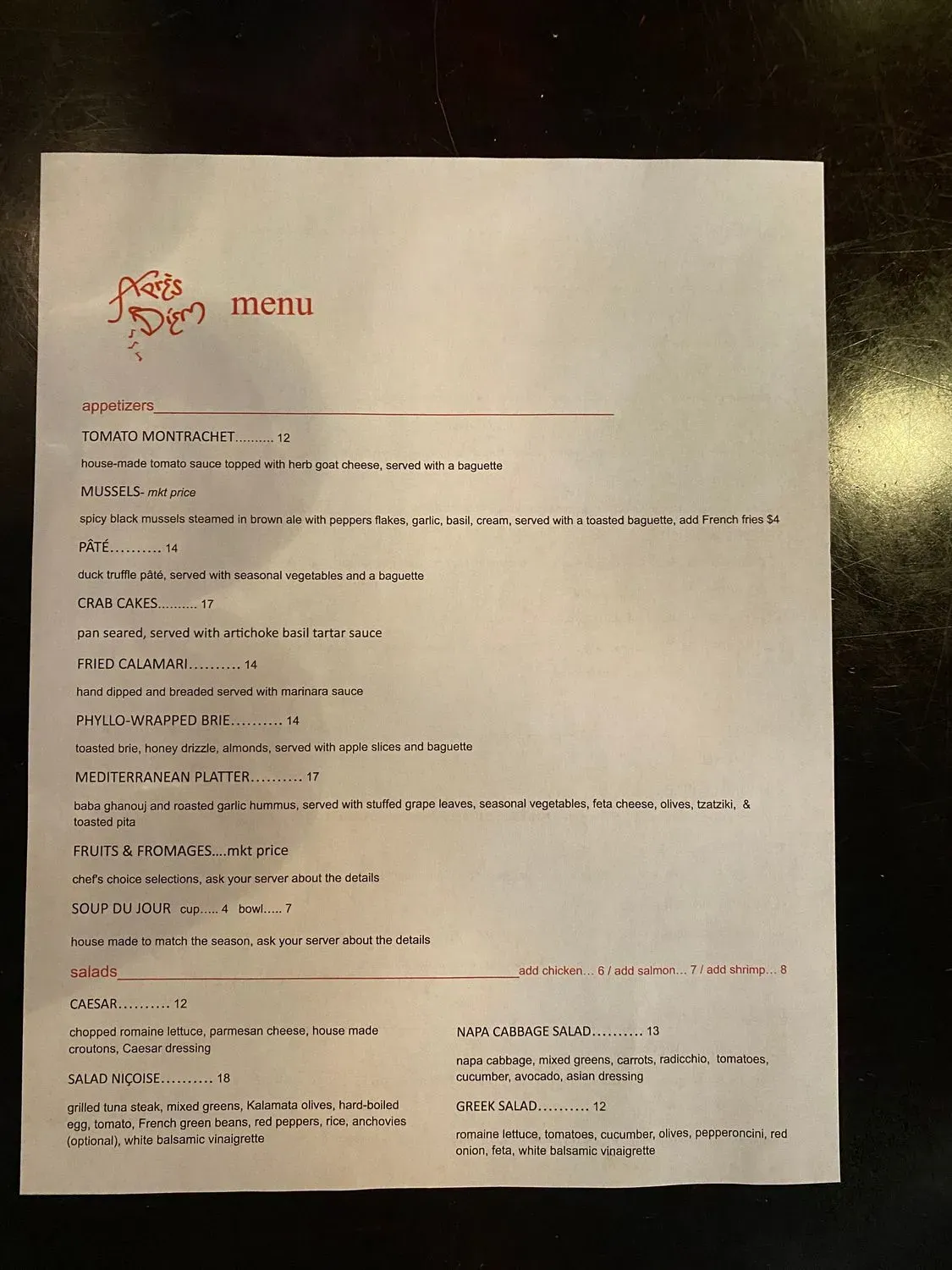 Menu 1