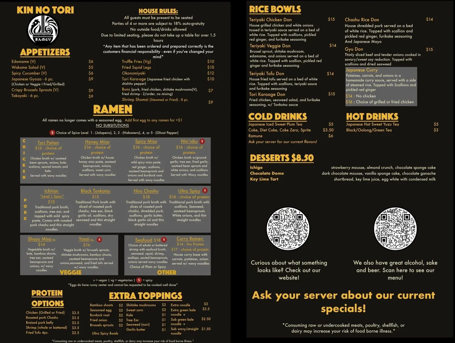 Kin No Tori Ramen Bar Alpharetta Menu - Updated November 2025