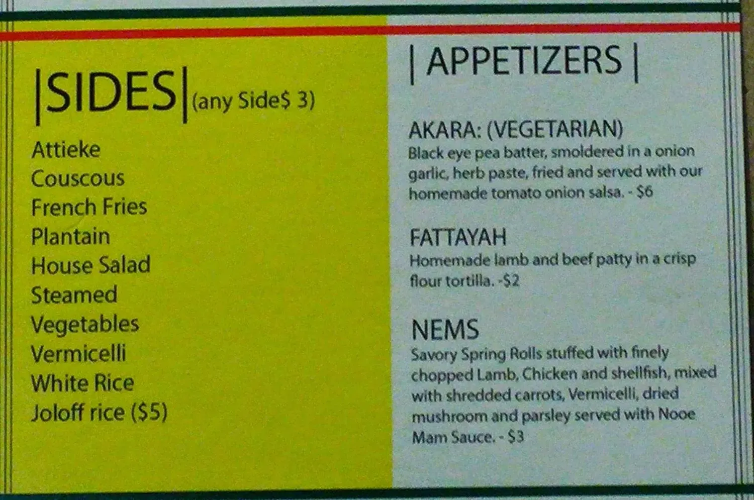 Menu 1