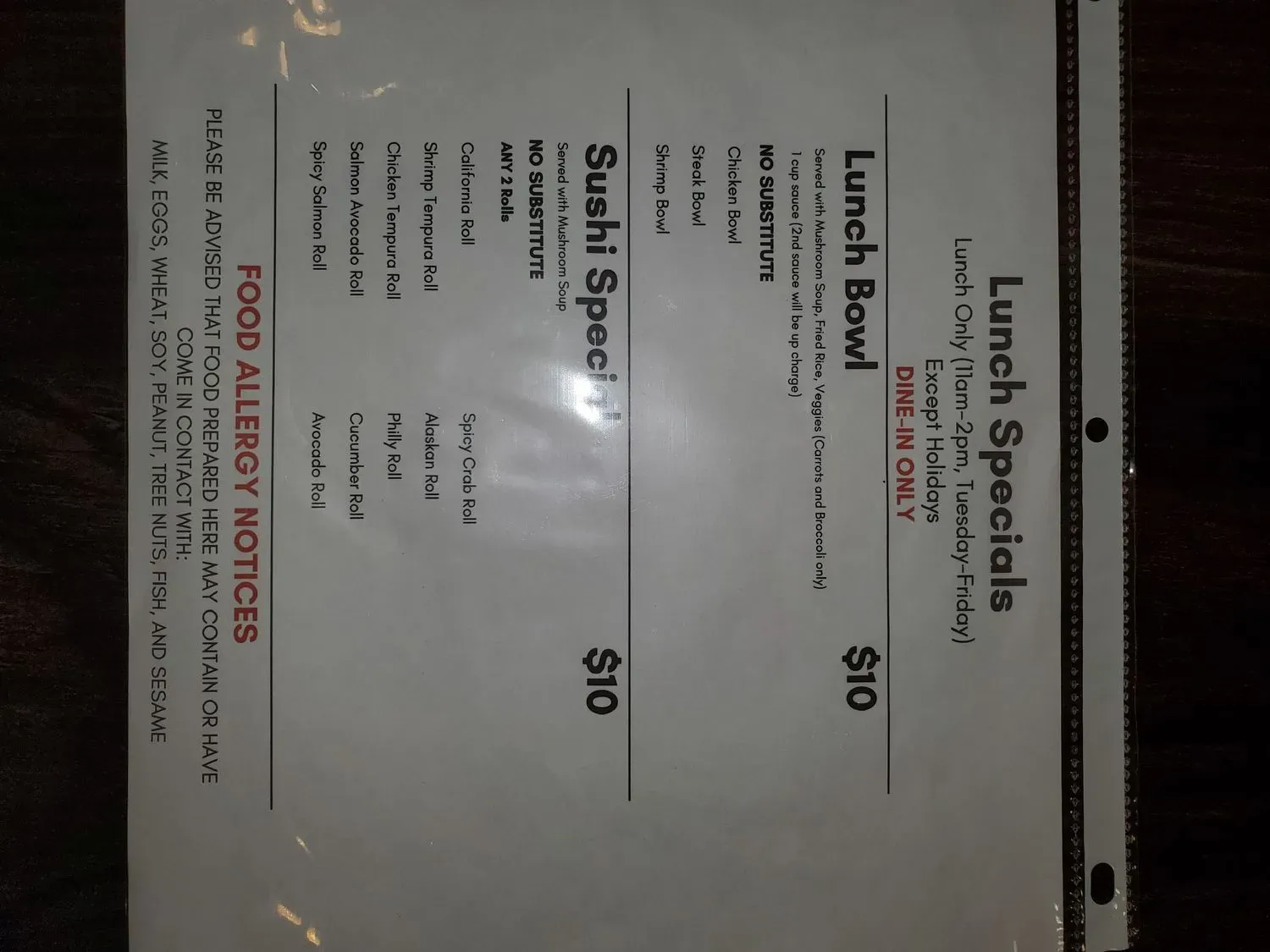 Menu 1