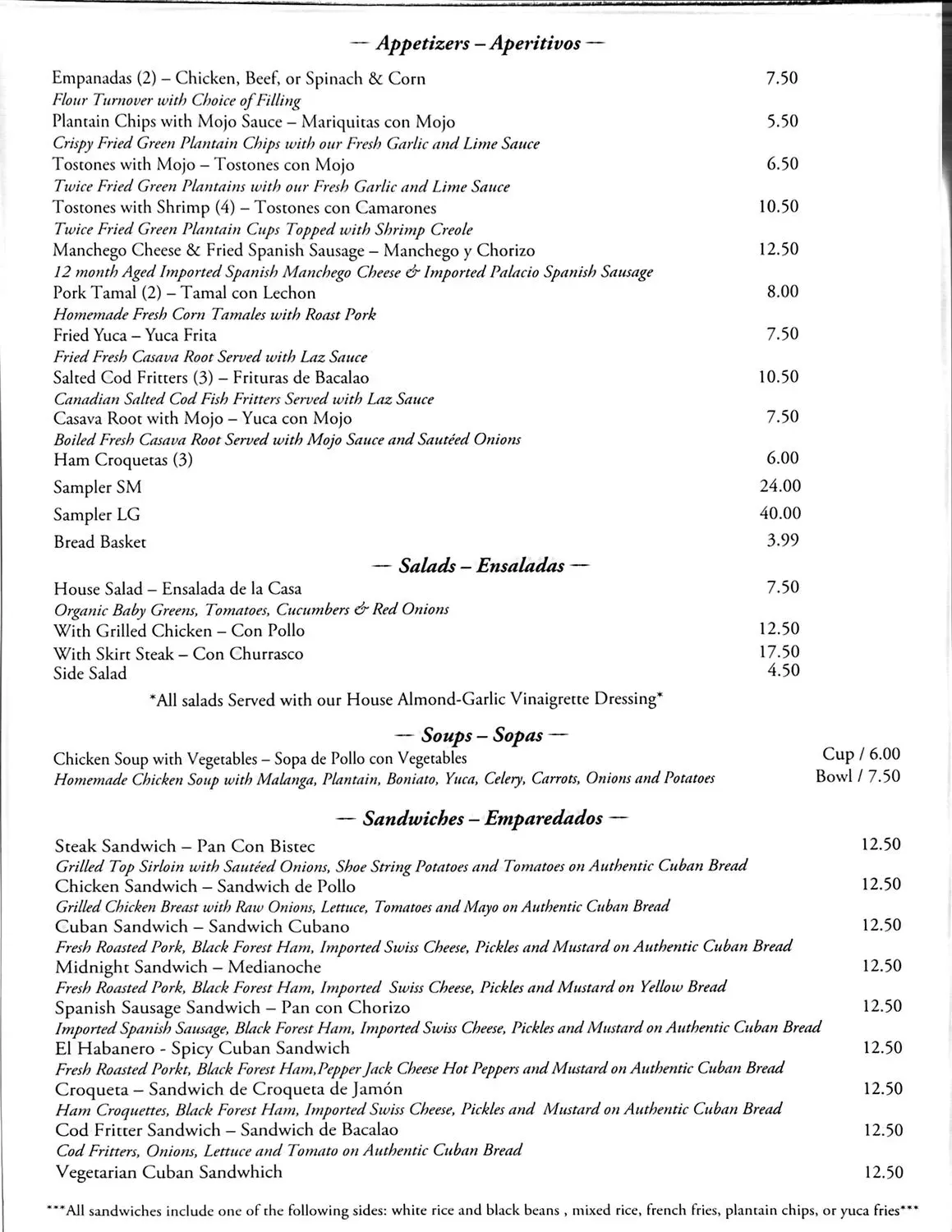 Menu 1