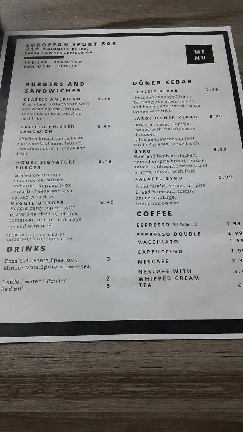 Menu 1