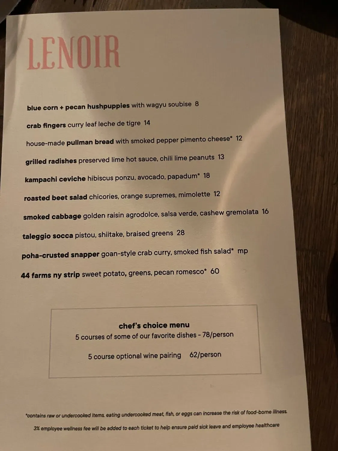 Menu 5