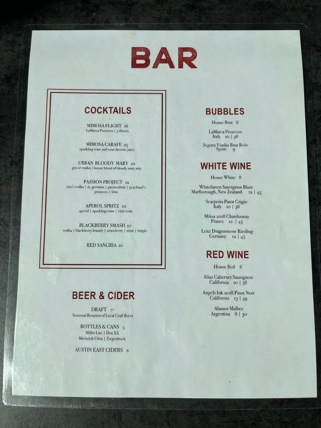 Menu 1