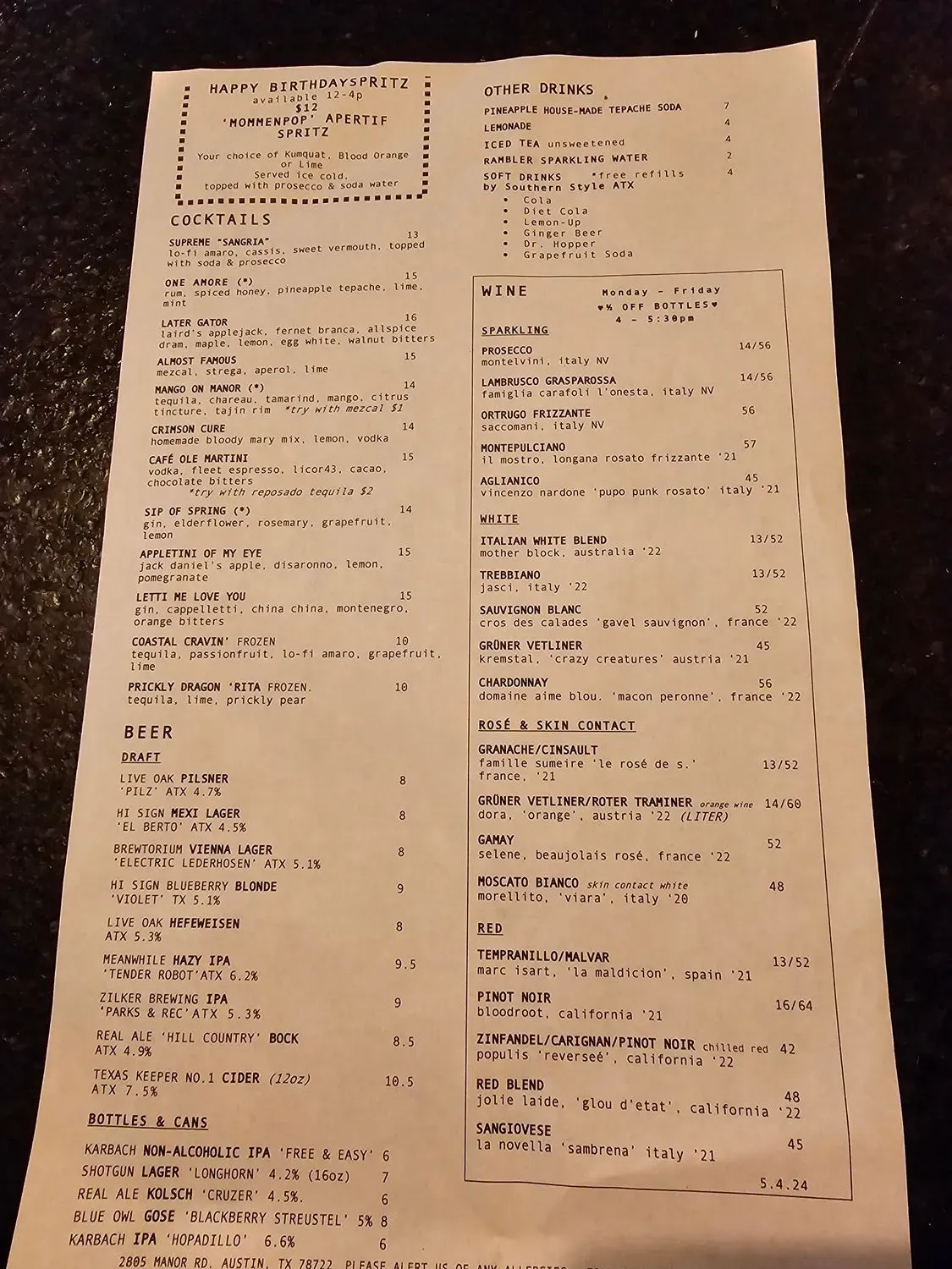 Menu 6