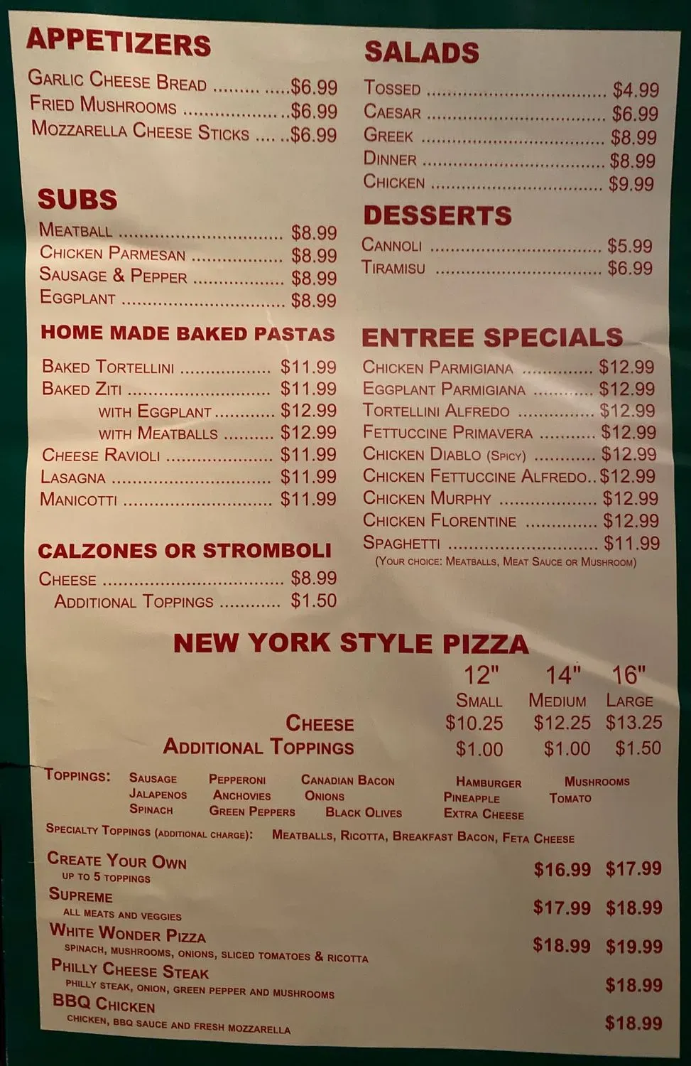 Menu 1