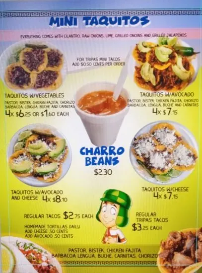 Taquitos Mi Rancho Menu | San Marcos, TX | Checkle