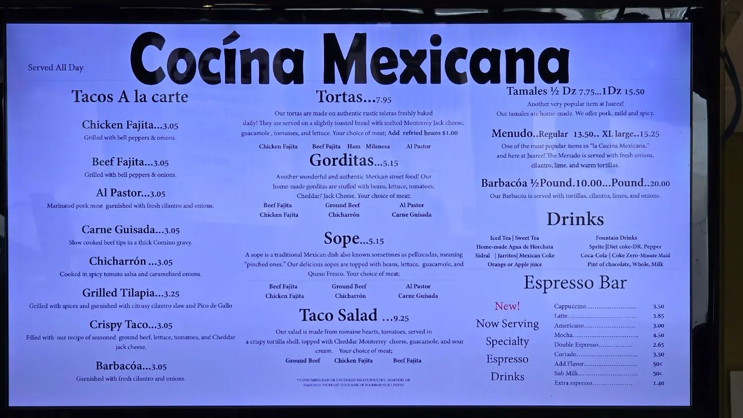 Menu 1