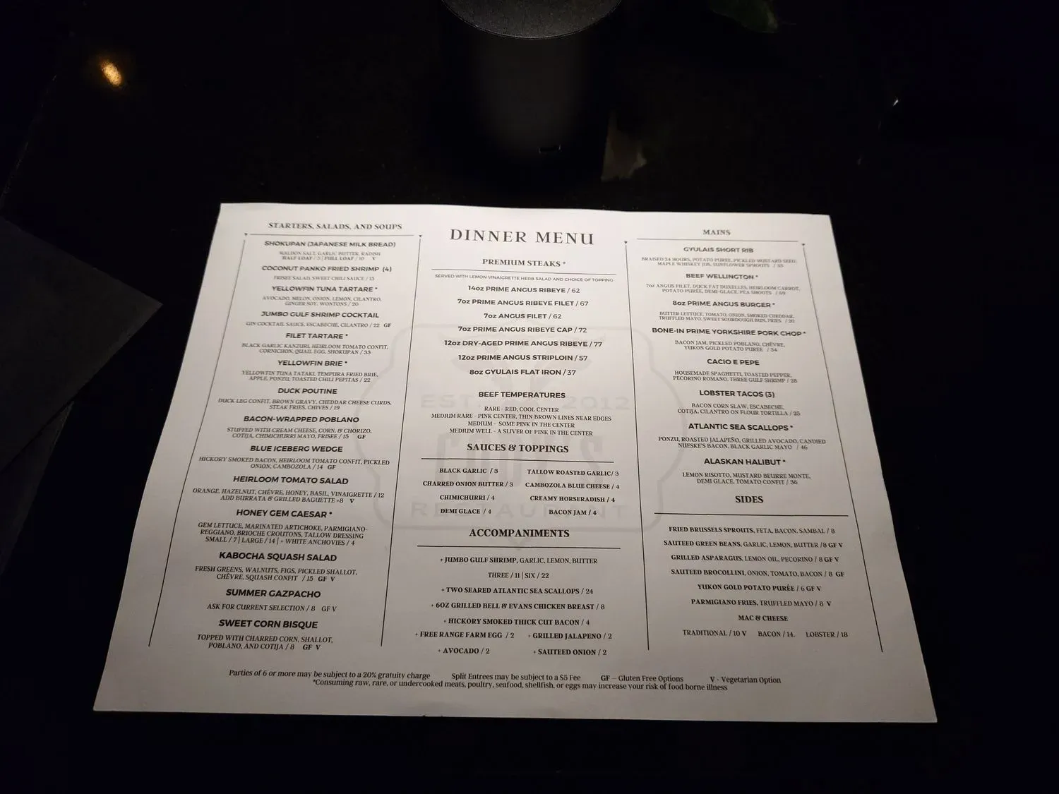 Menu 5