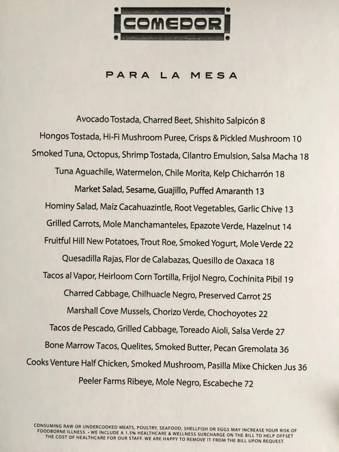 Menu 1