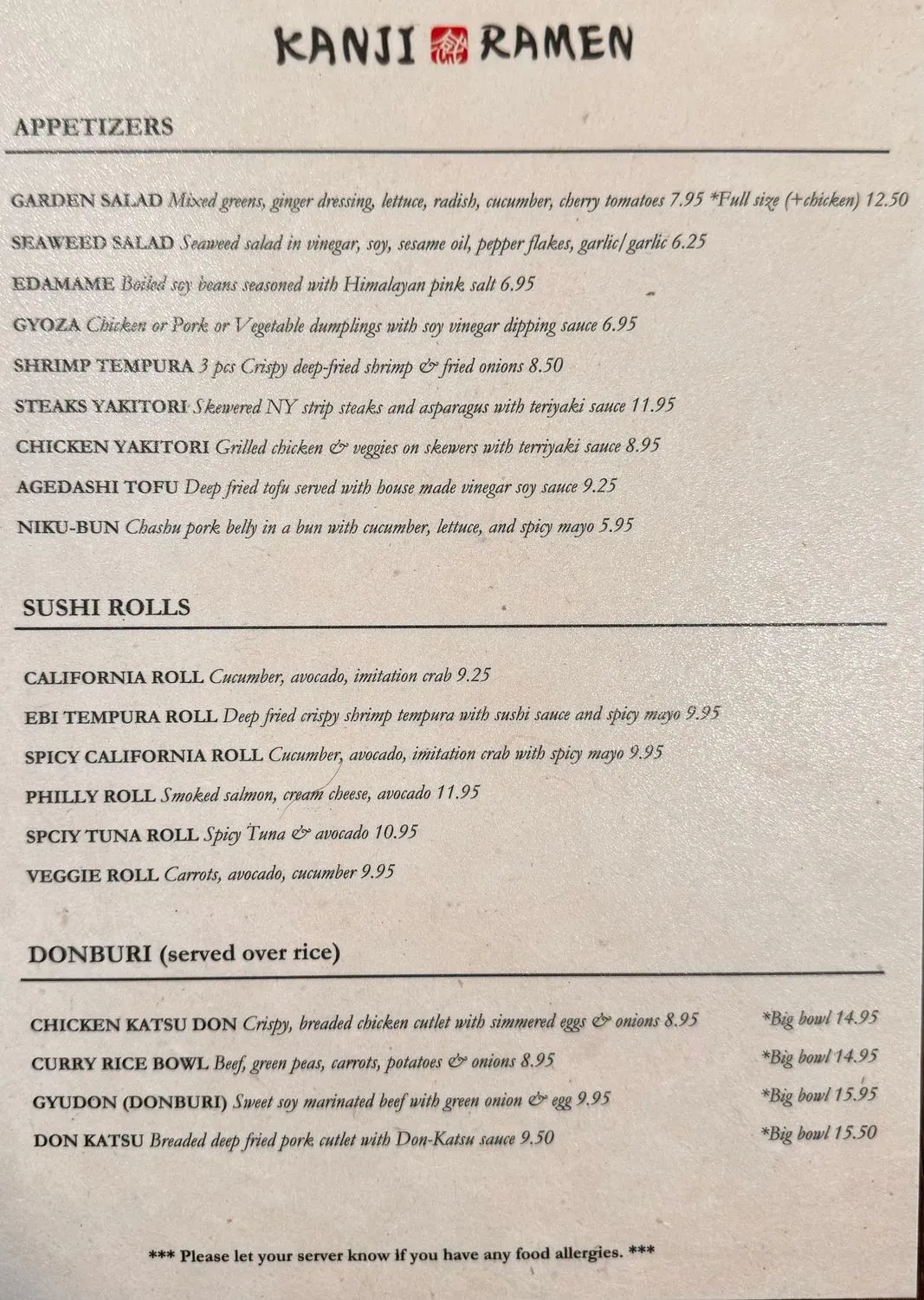 Menu 1