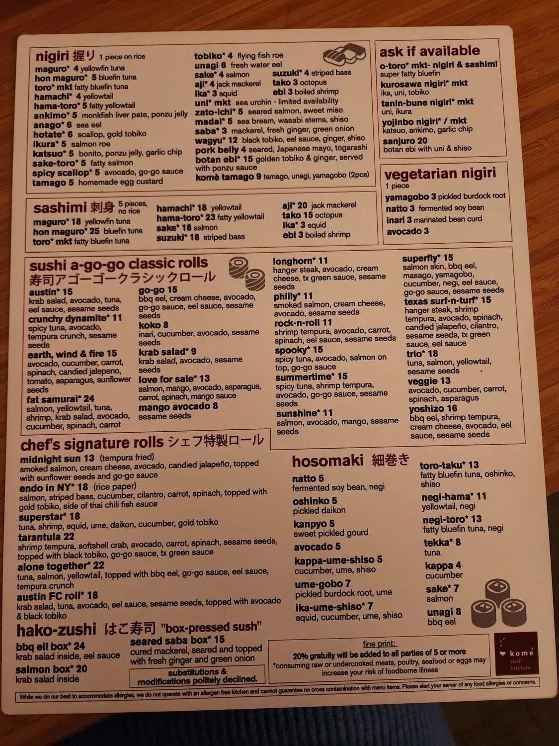 Menu 6