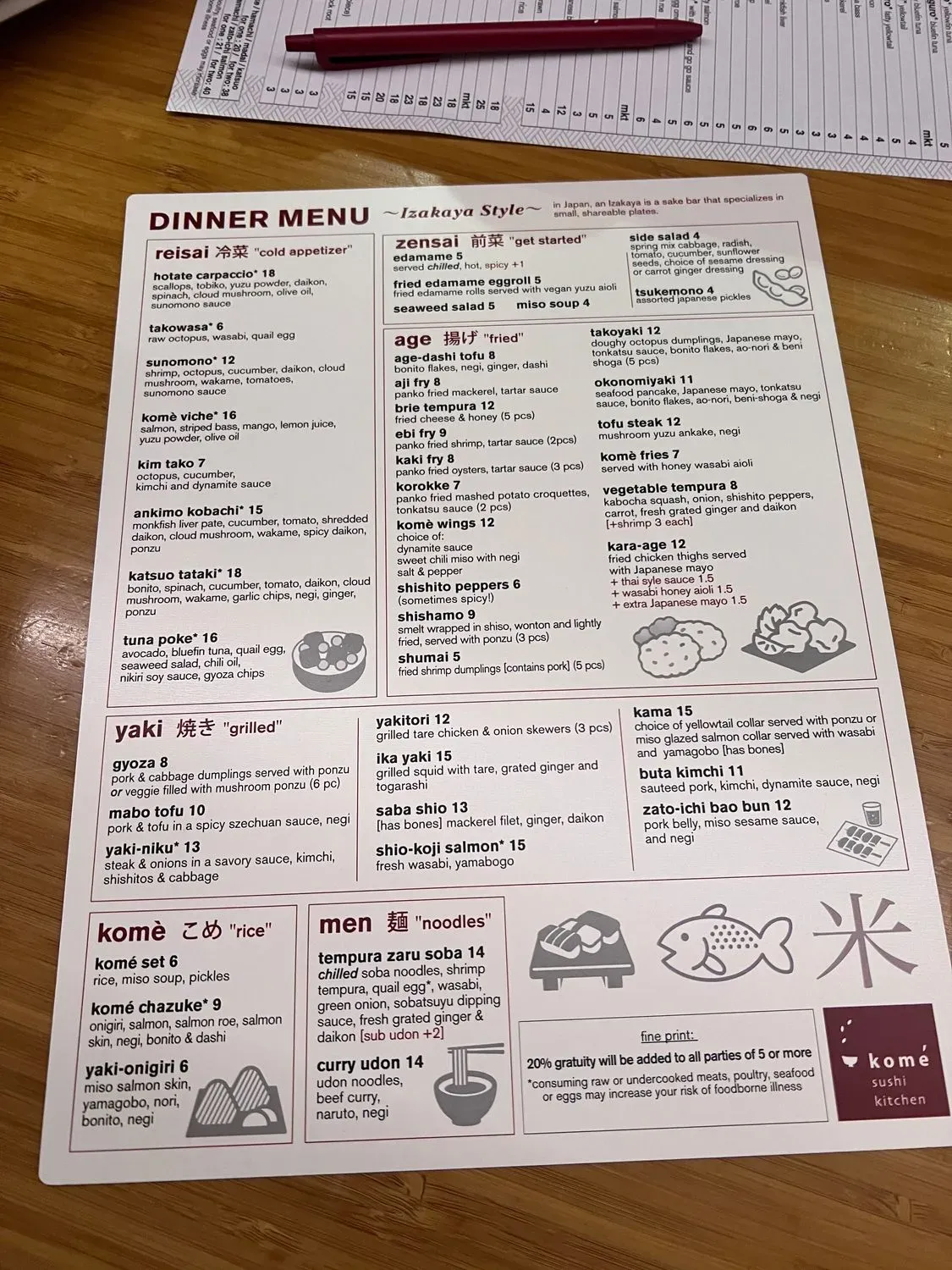 Menu 5