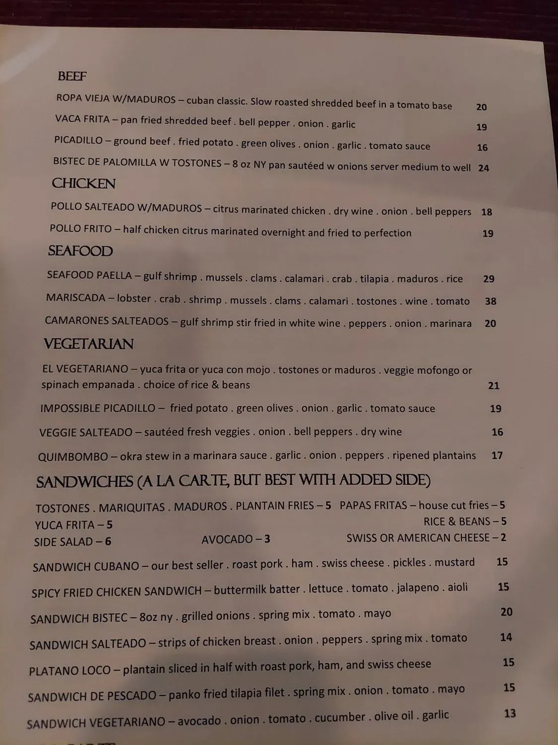 Menu 5