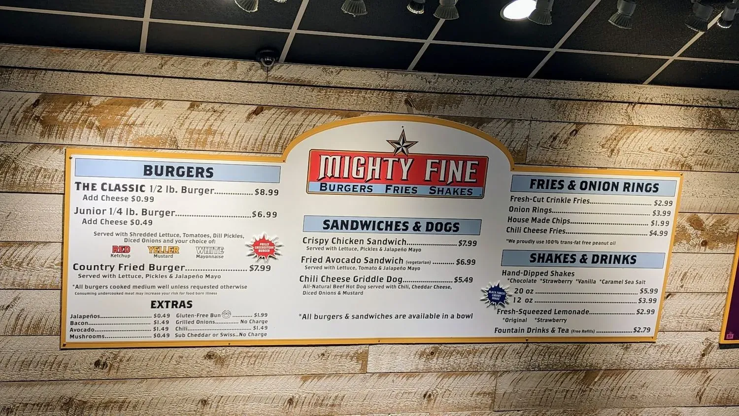 Mighty Fine Burgers University Oaks Menu - Updated November 2025