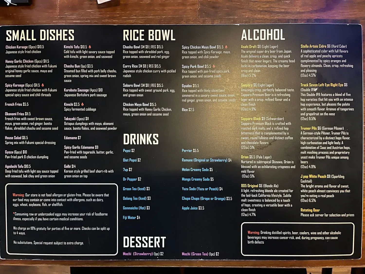 Menu 1