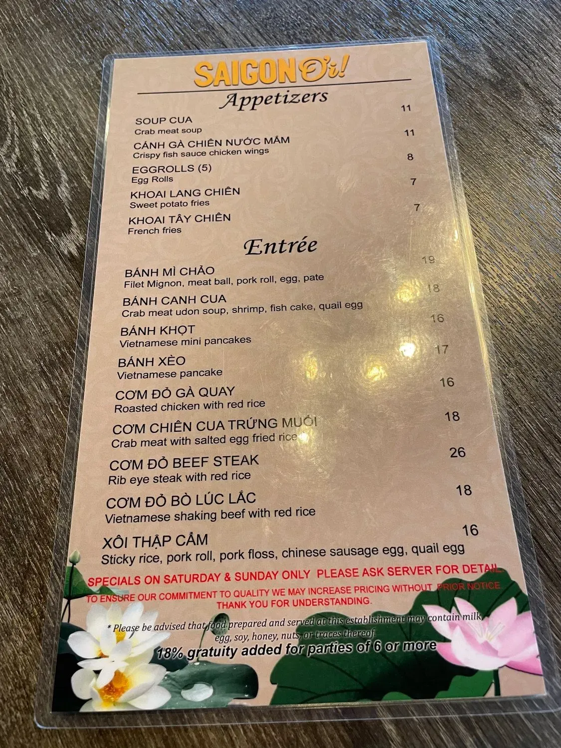 Menu 5