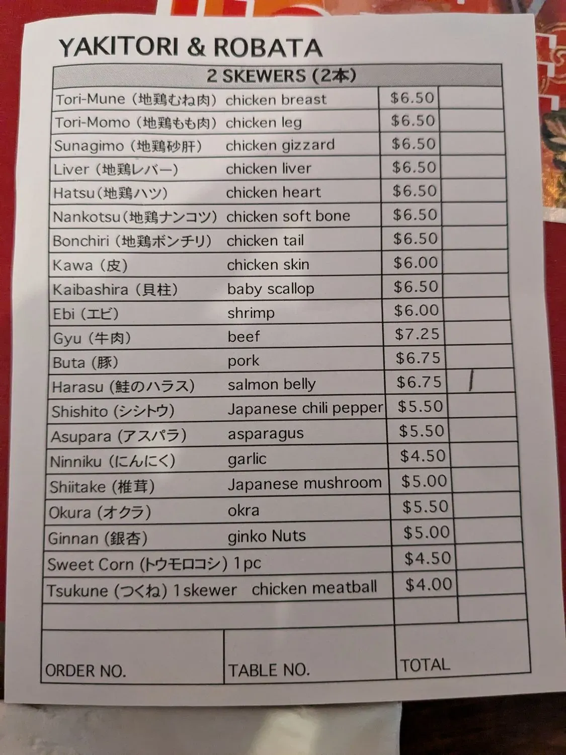 Menu 1