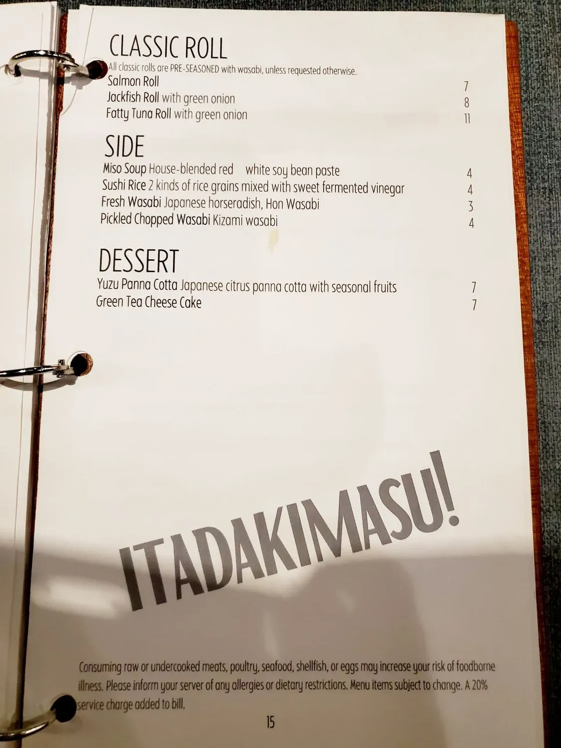 Menu 5