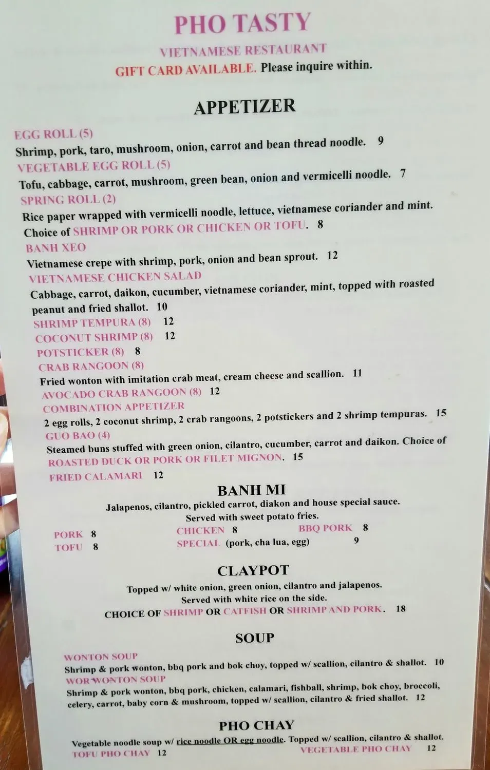 Menu 1