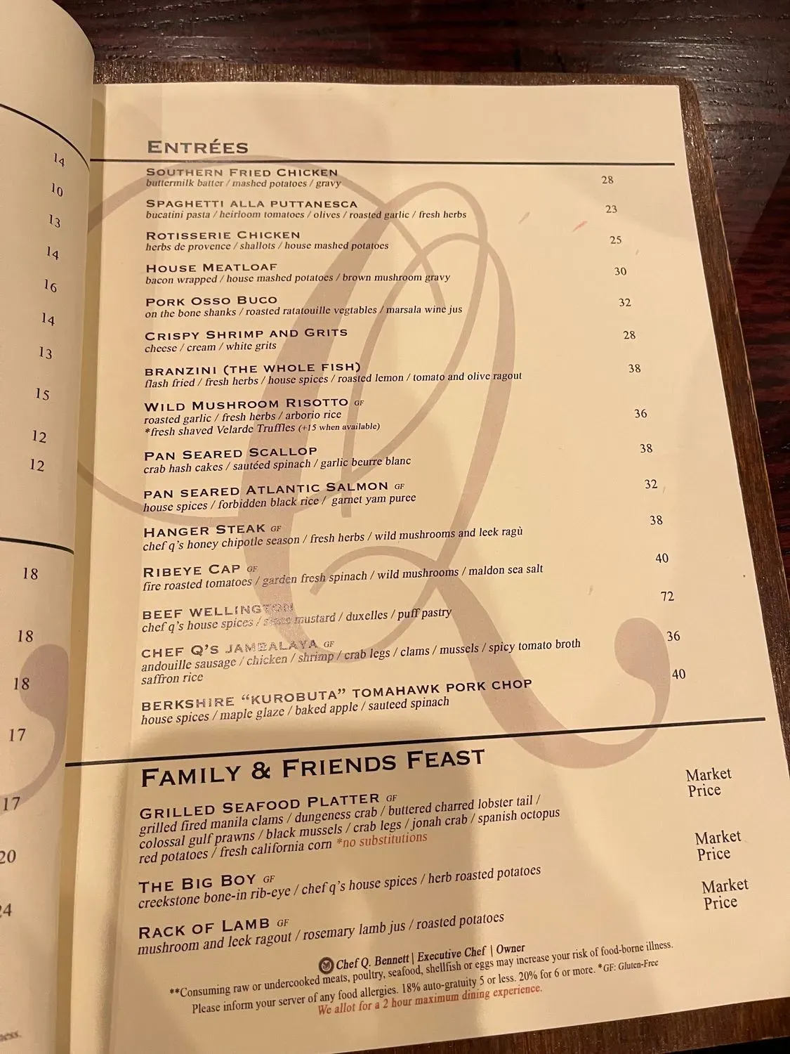 Q1227 Restaurant Menu - Updated November 2025