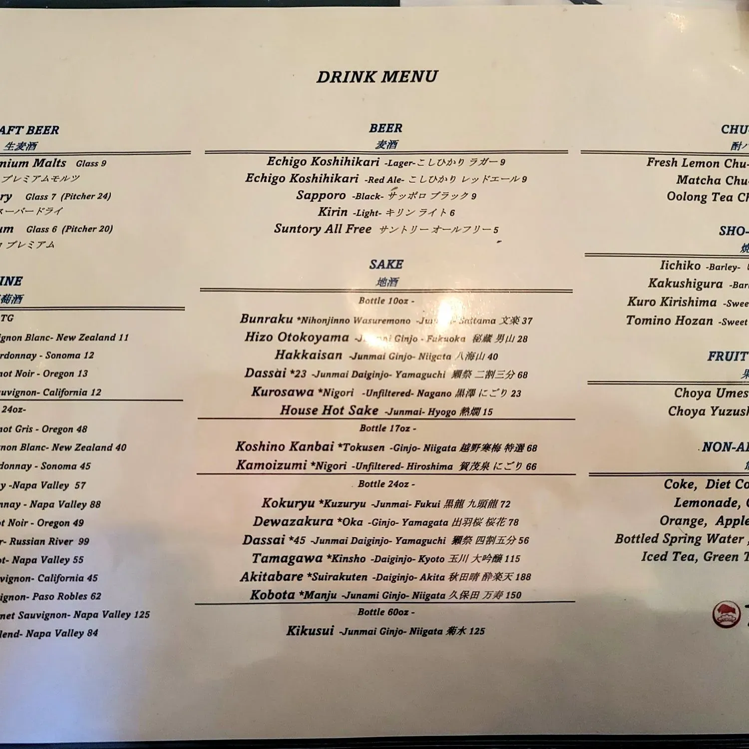 Menu 1