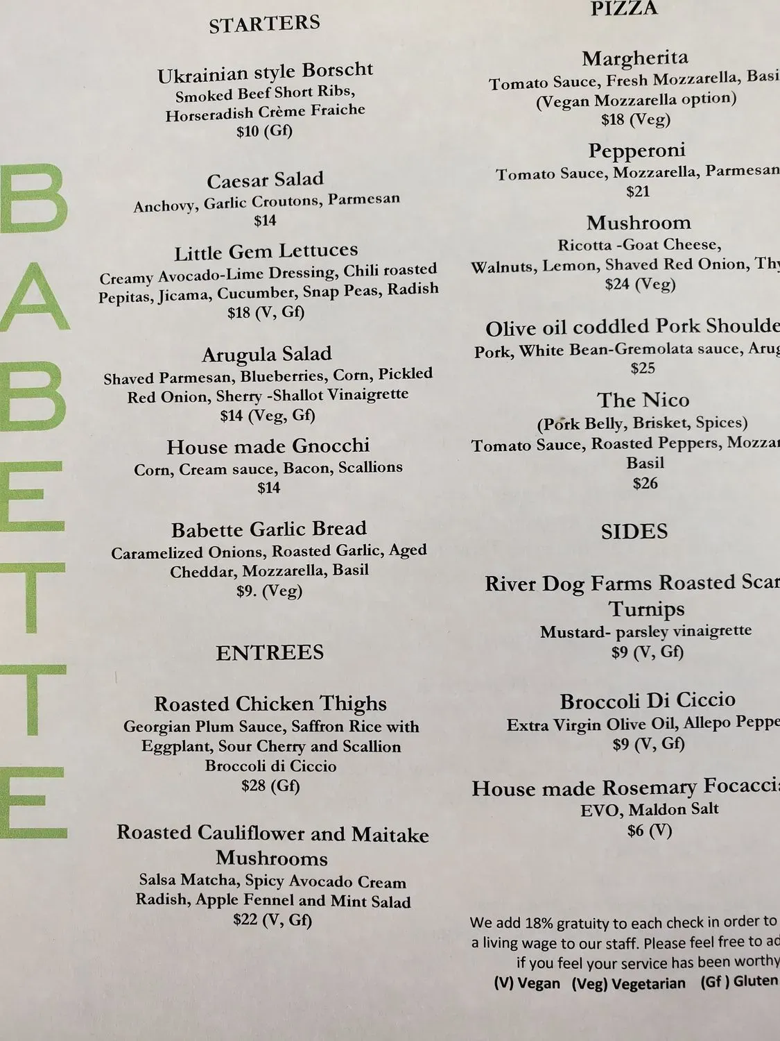 Menu 1