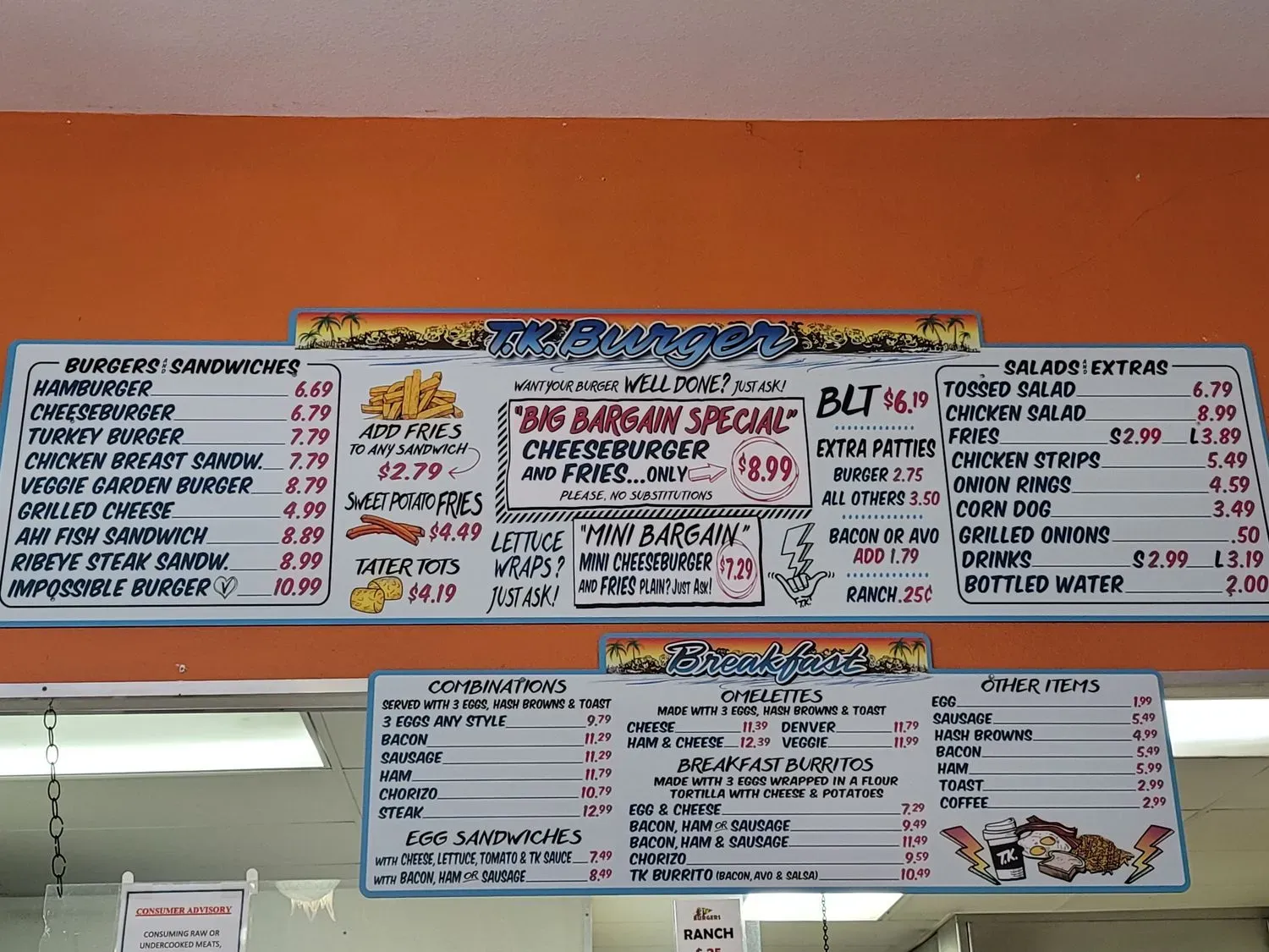 TK Burgers Menu - Updated November 2025
