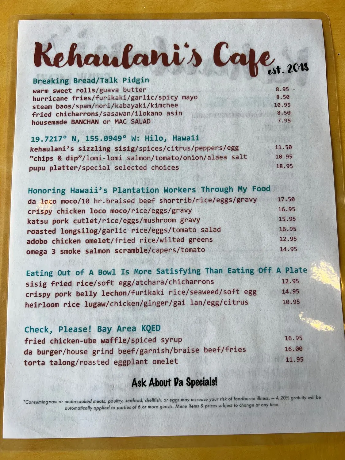 Menu 1