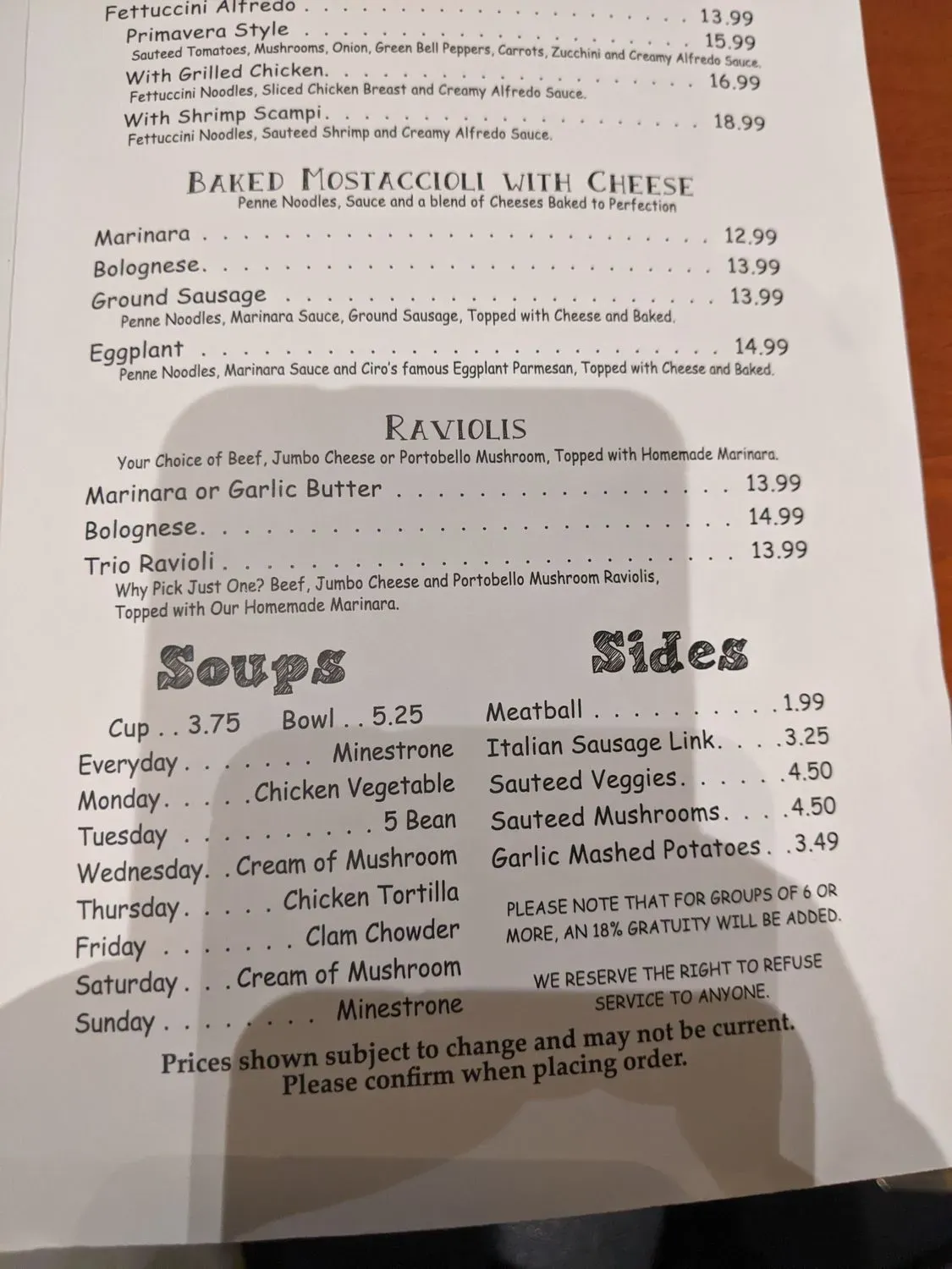 Menu 1