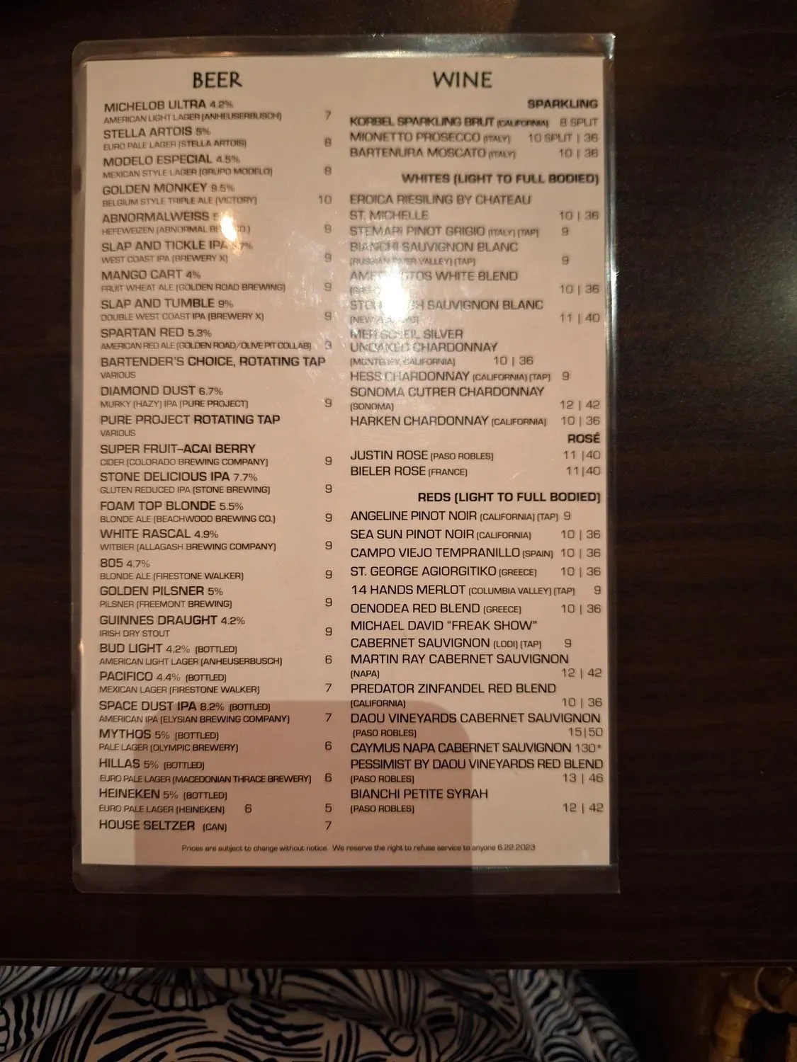 Menu 5