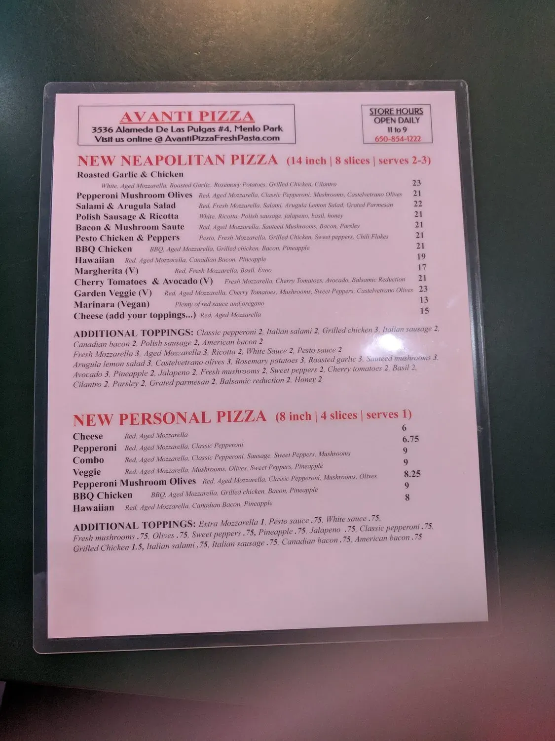 Menu 1