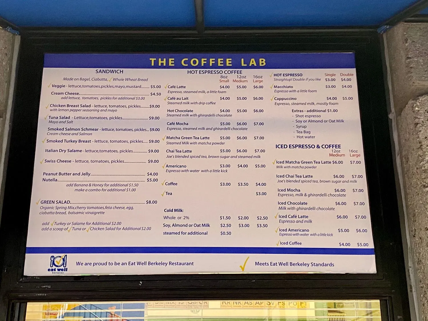 The Coffee Lab Menu - Updated March 2024