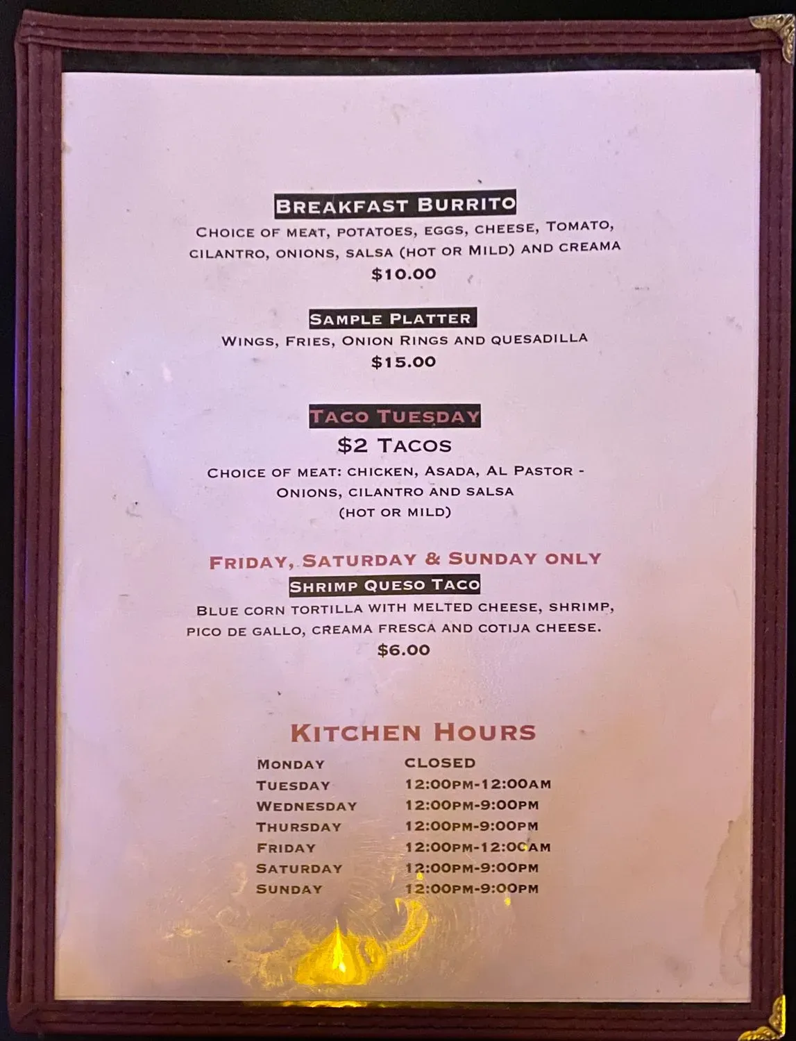 Menu 2