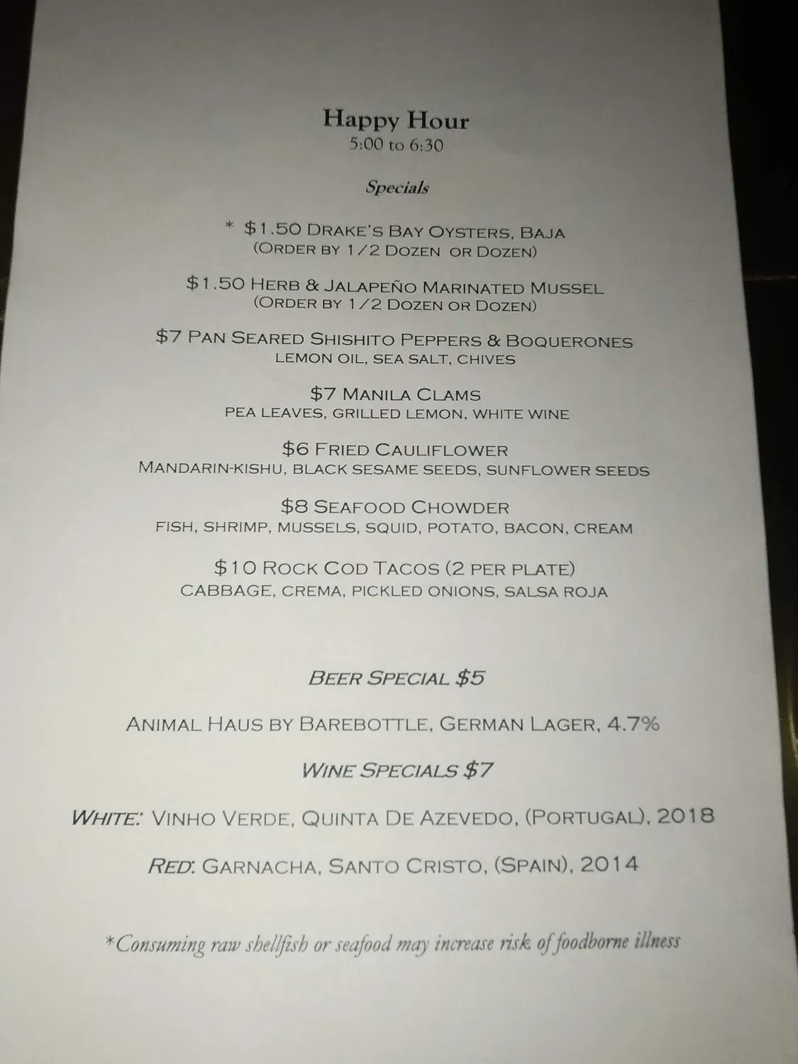 Menu 1