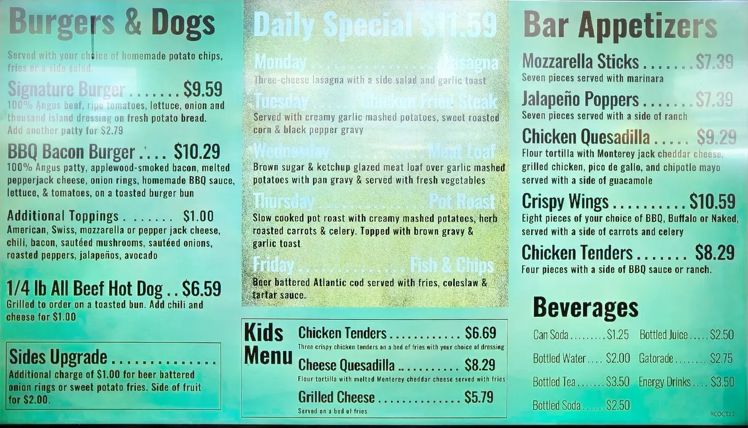 Flightline Cafe Menu - Updated November 2025