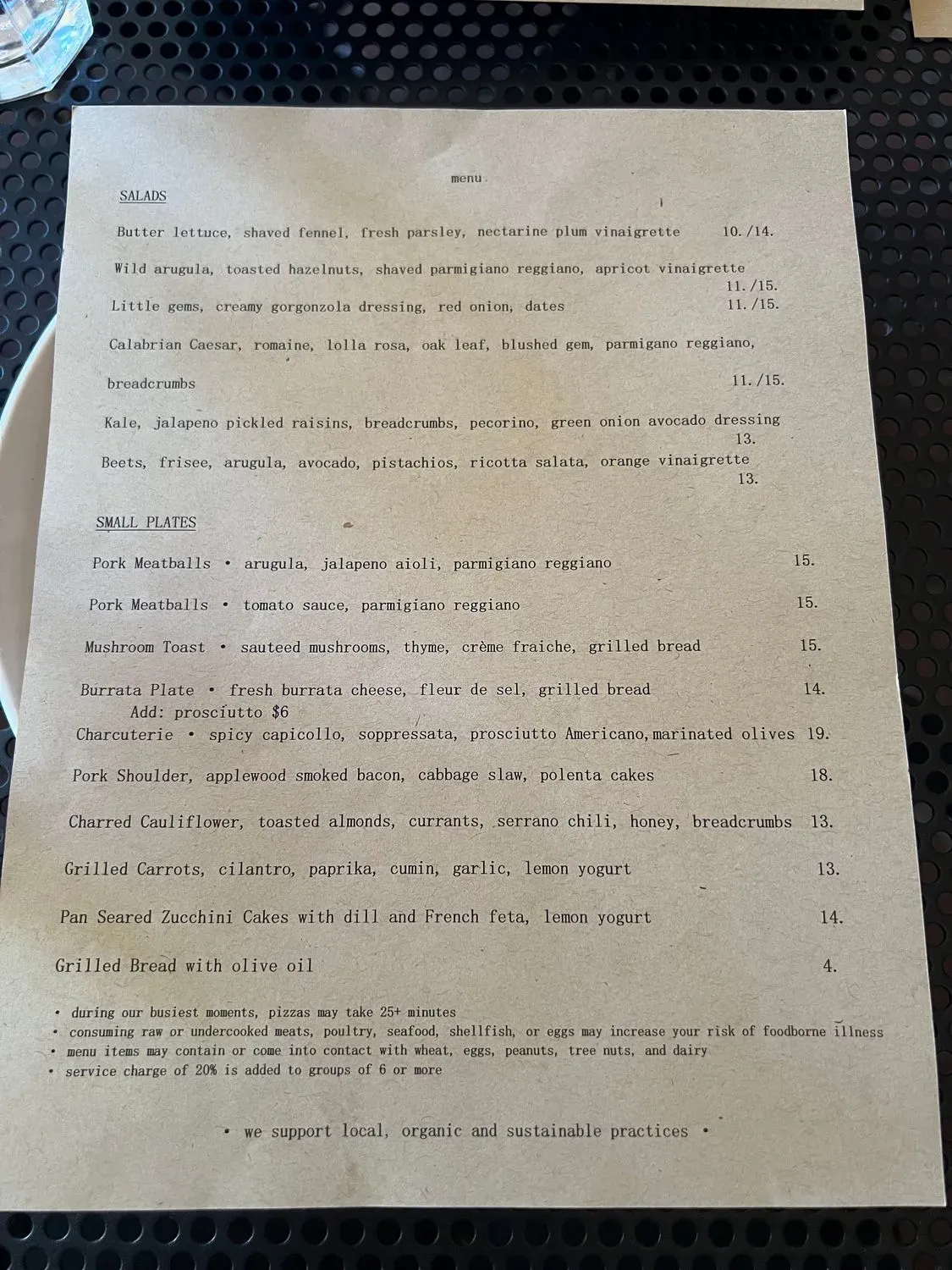 Menu 1