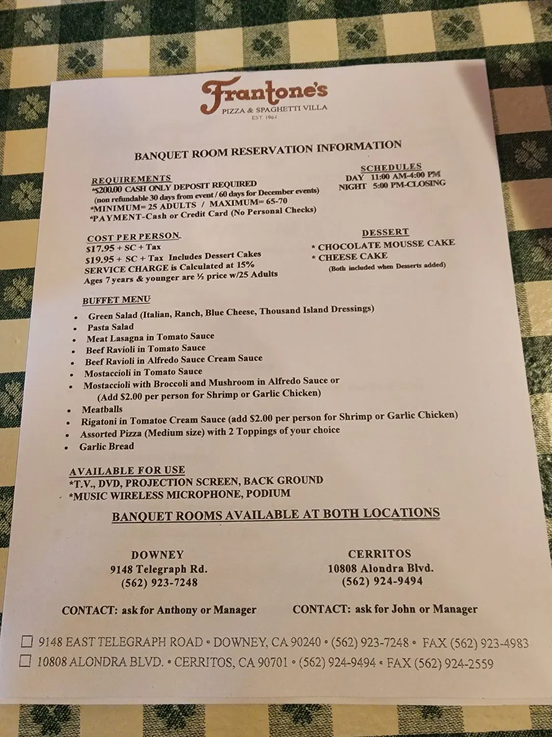 Menu 1