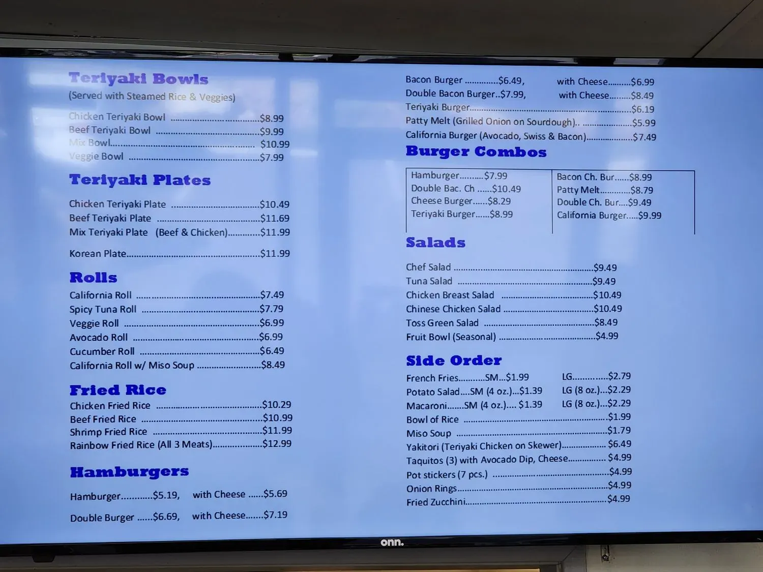 Menu 1