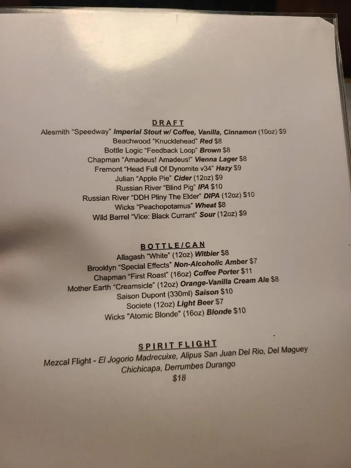 Menu 5