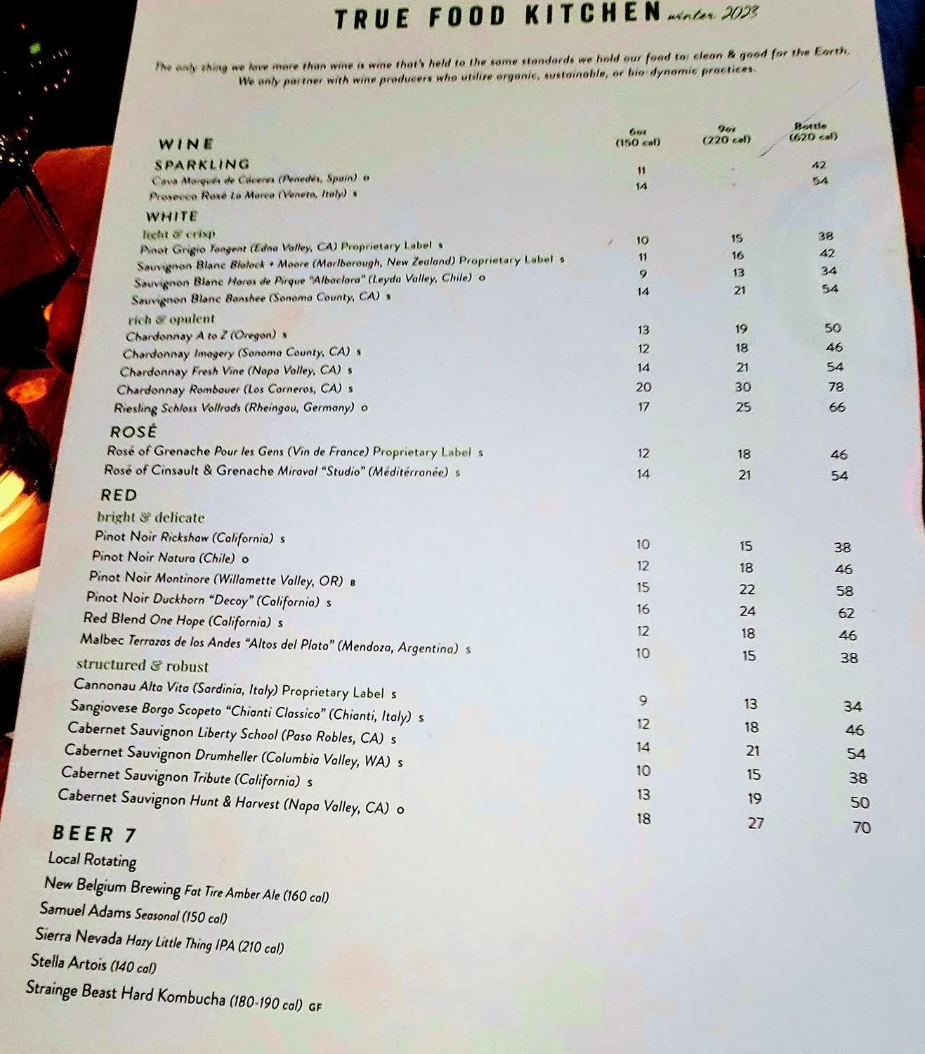 True Food Kitchen Menu - Updated November 2025