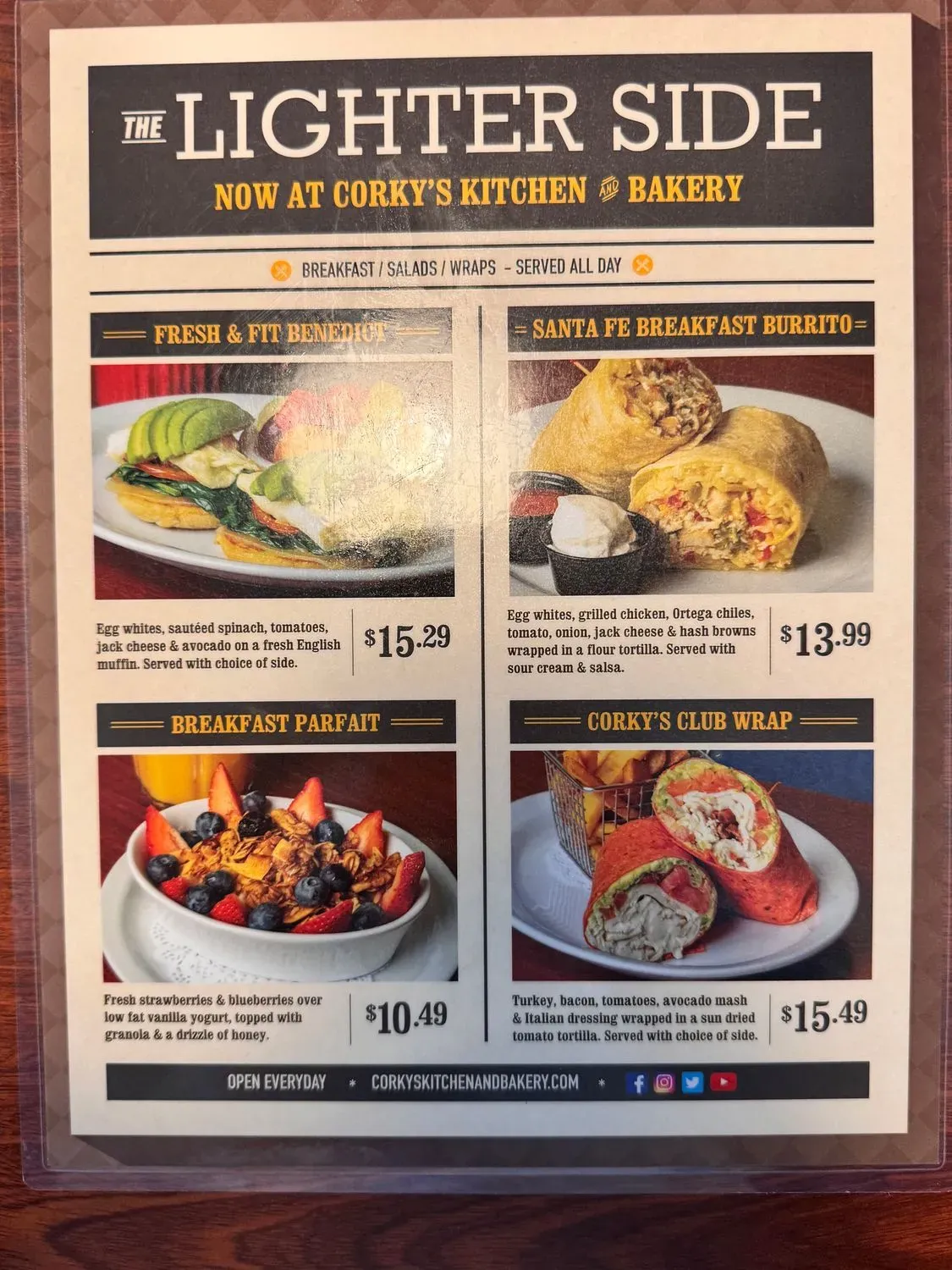 Corky's Kitchen and Bakery - Corona Menu - Updated November 2025