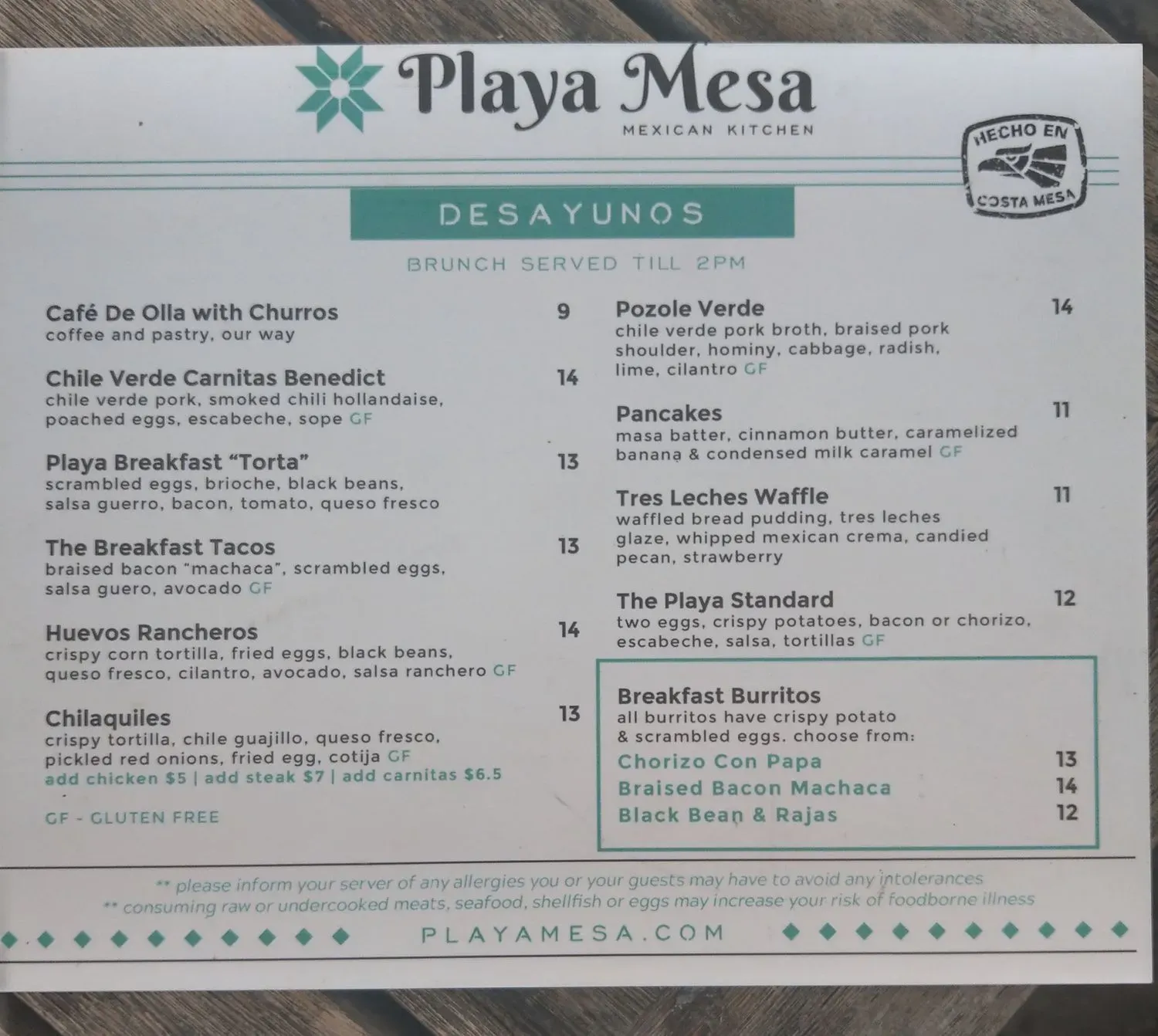 Menu 5