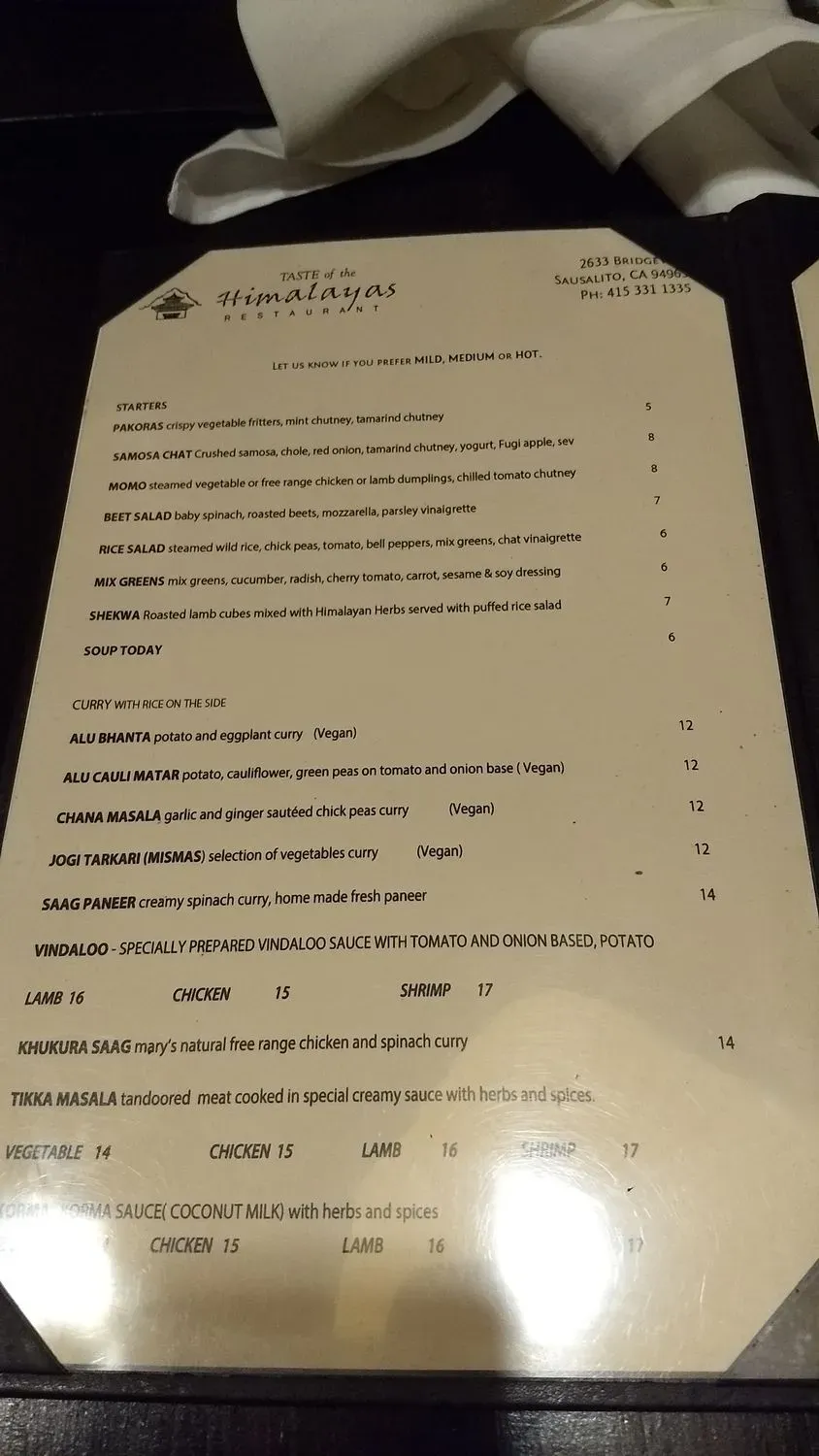 Menu 2