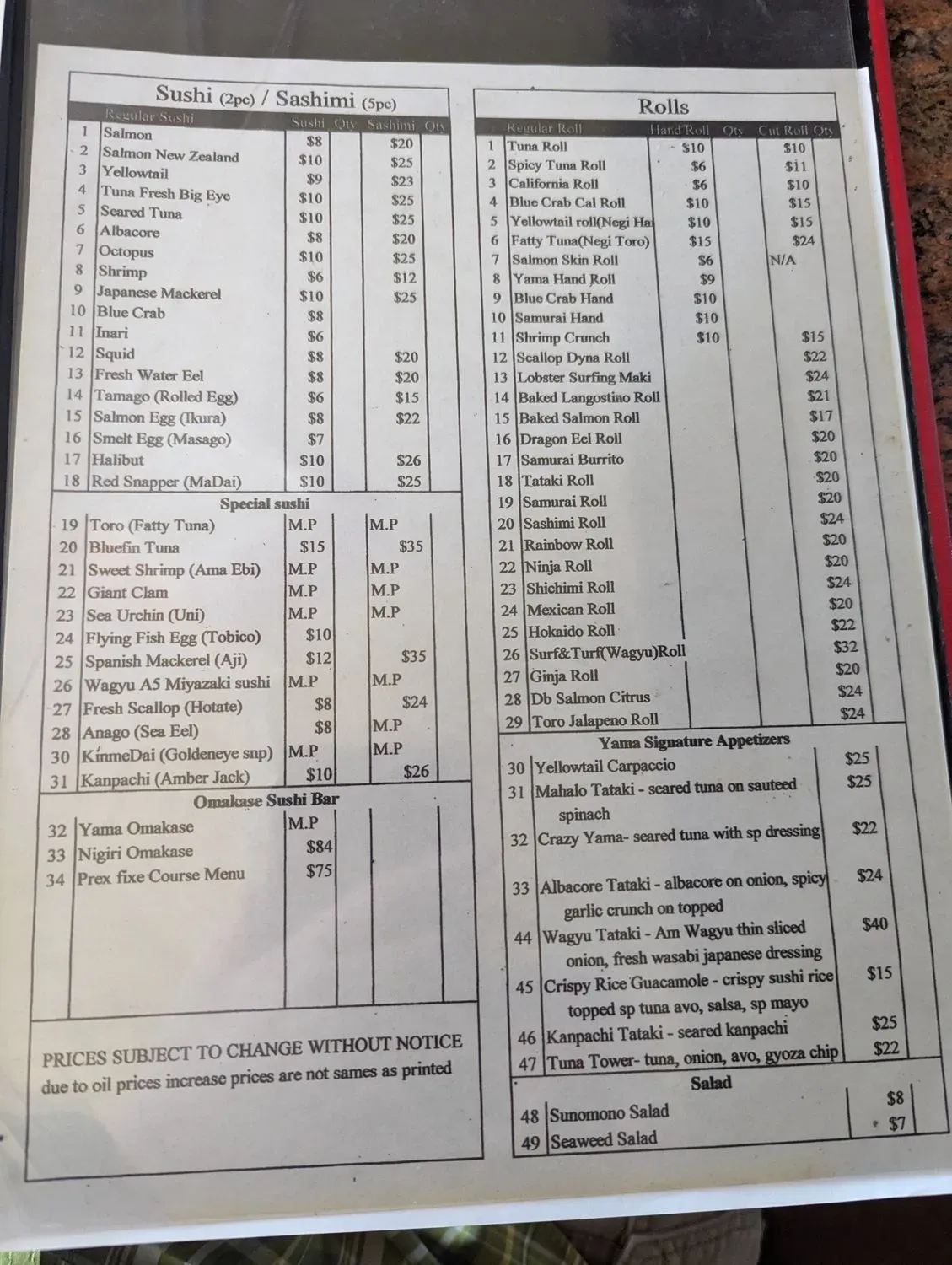 Menu 1