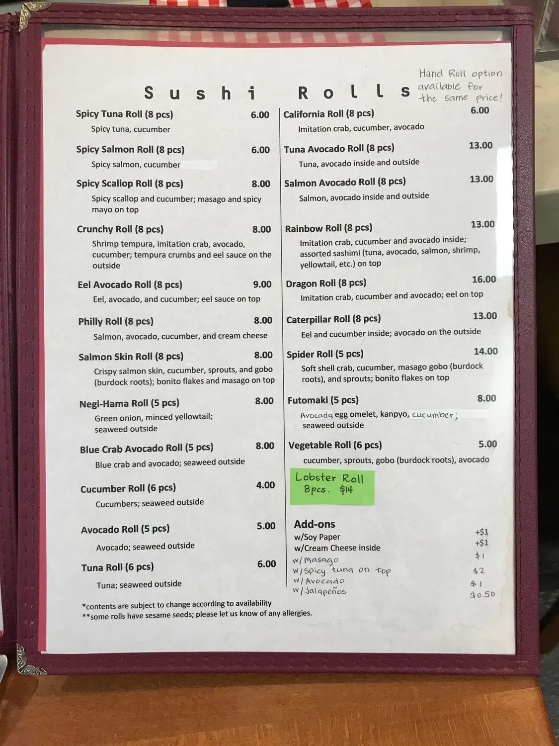 Menu 2