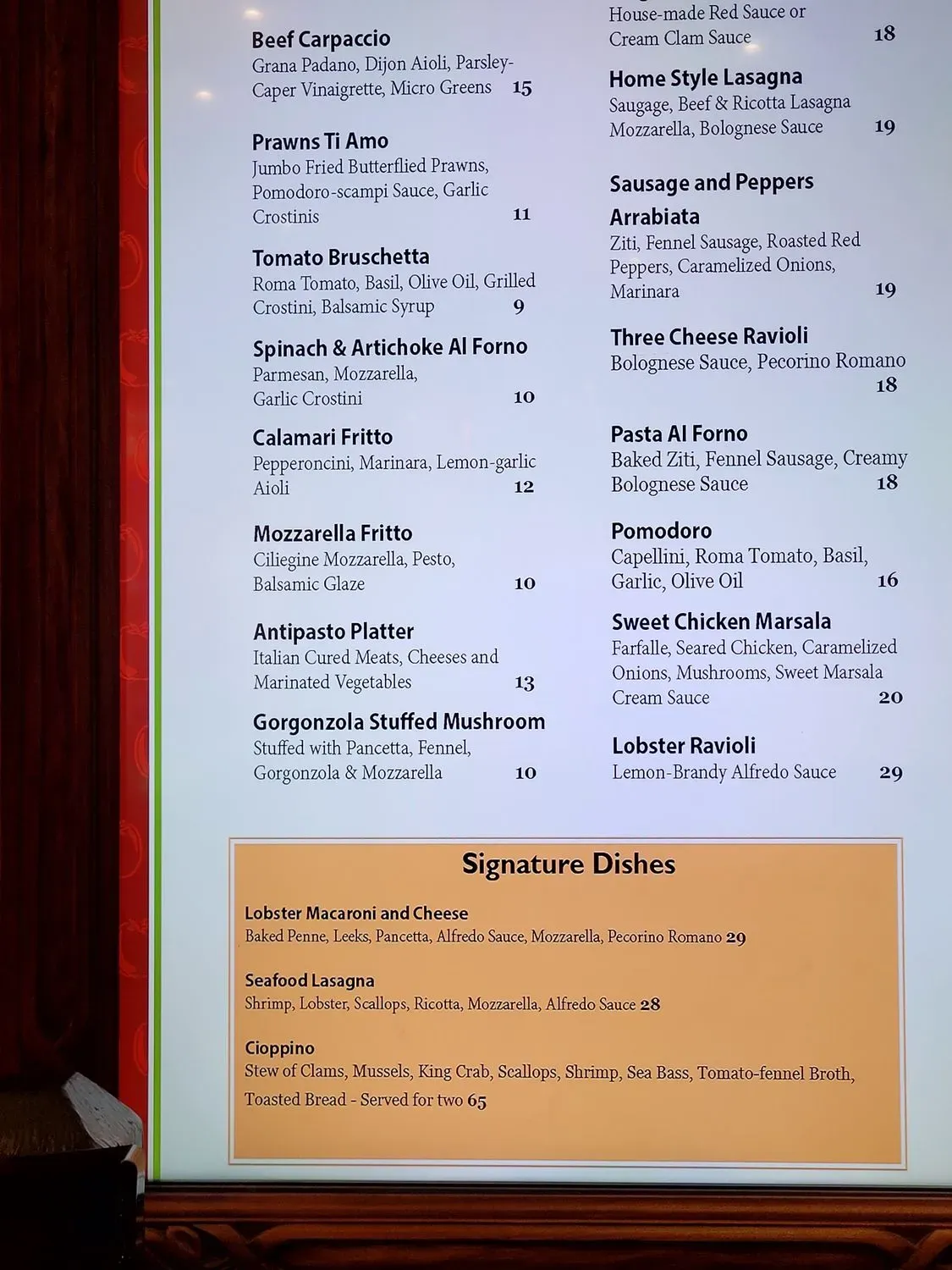 Menu 1