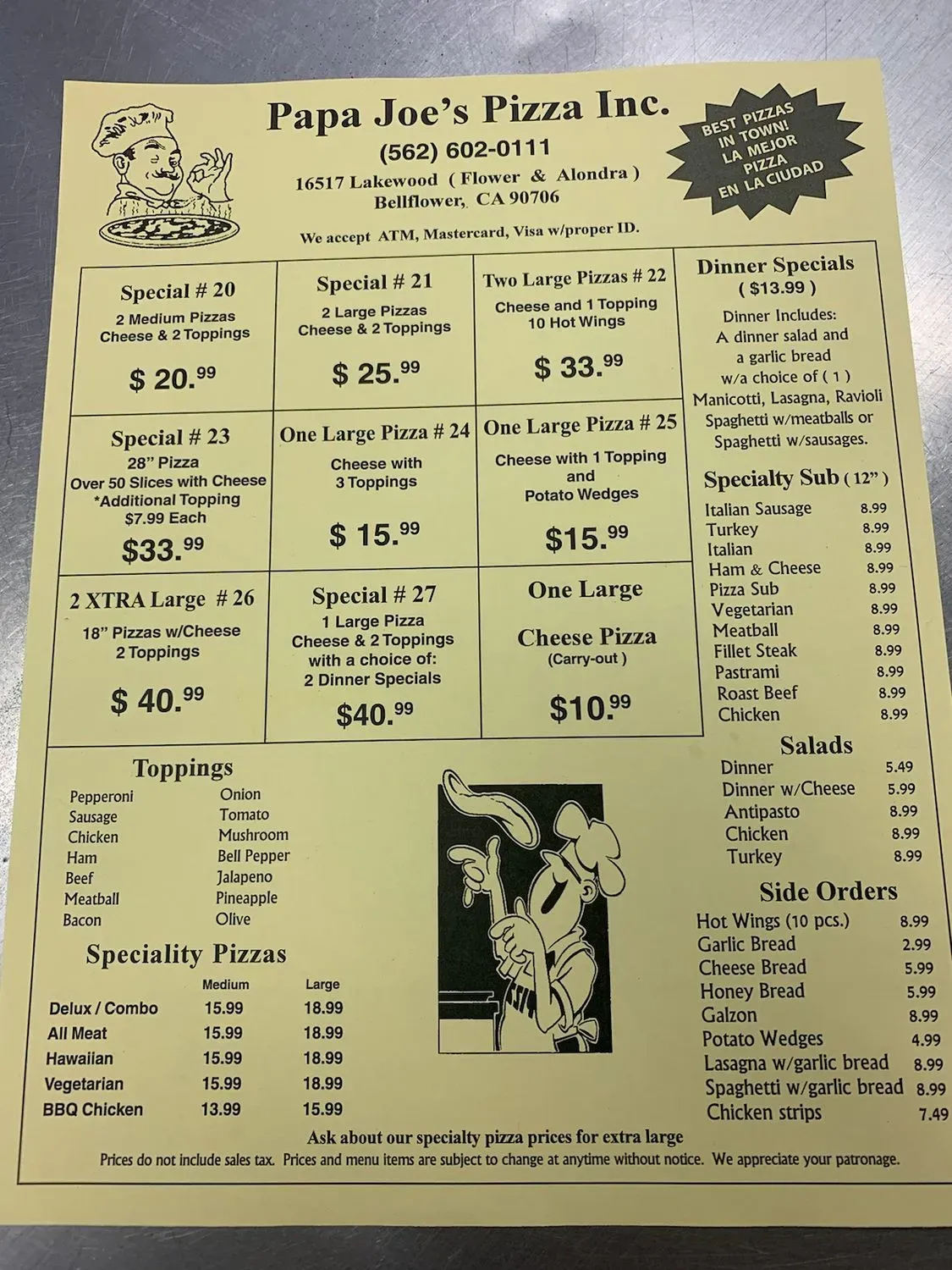 Menu 1